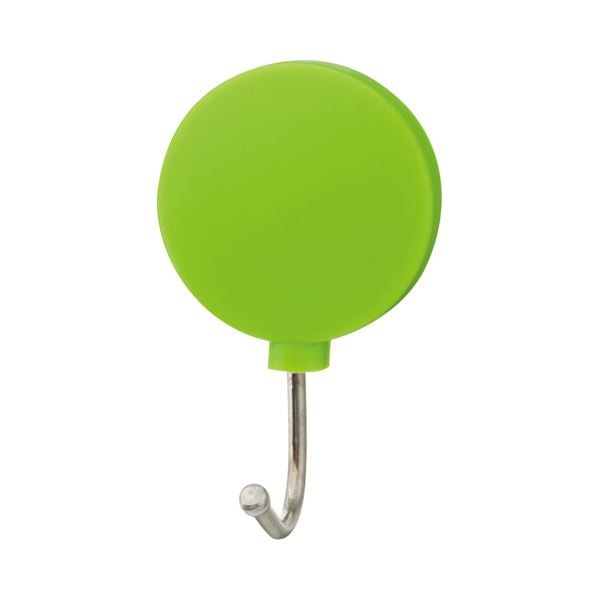 （まとめ）TANOSEE カラーマグネットフック スイング 耐荷重約1kg 緑 1個 [x100]マグネット・マグネットシート