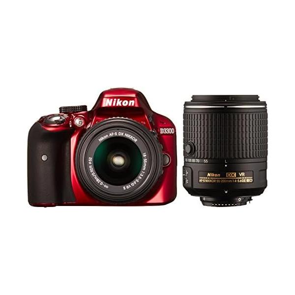 【中古】Nikon デジタル一眼レフカメラ D3300 ダブルズームキット2 レッド