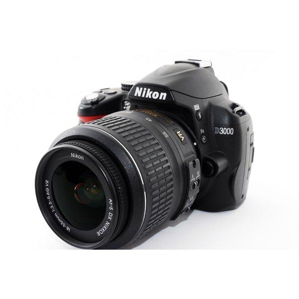 【中古】ニコン Nikon D3000 レンズキット ブラック 美品 一眼レフSDカード付き