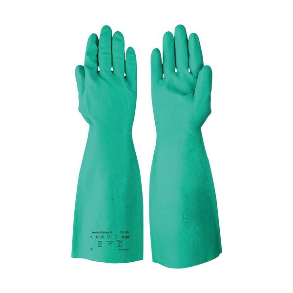 魅力的な価格 （まとめ）アンセル 耐油/耐薬品ニトリル厚手手袋 アルファテック ソルベックス M 緑[x3] その他