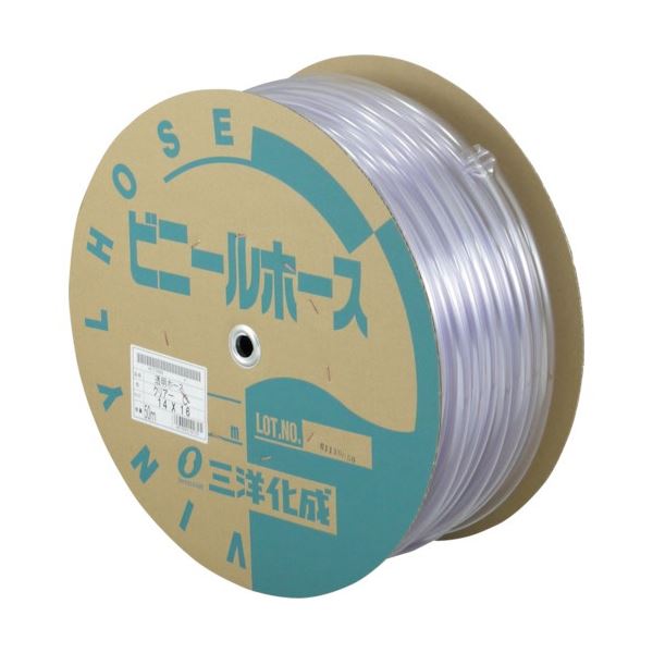 透明ホース 14x16 50m ドラム巻 TM-1416D50T 1巻