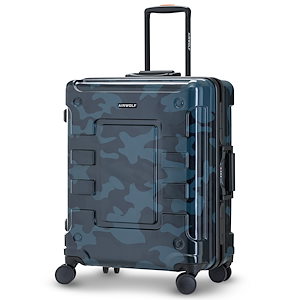 スーツケース 大型 カモフラ 鏡面 アルミフレーム カッコいいキャリーケース 静音 TSAロック