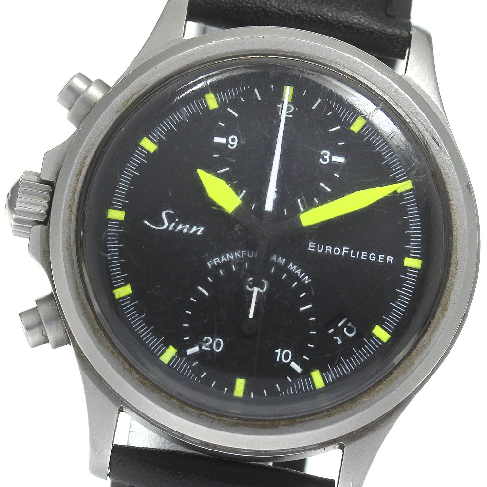訳あり ジン Sinn 356.EURO FLIEGER ユーロフリーガー クロノグラフ 自動巻き メンズ 箱・保証書付き_811930【中古】