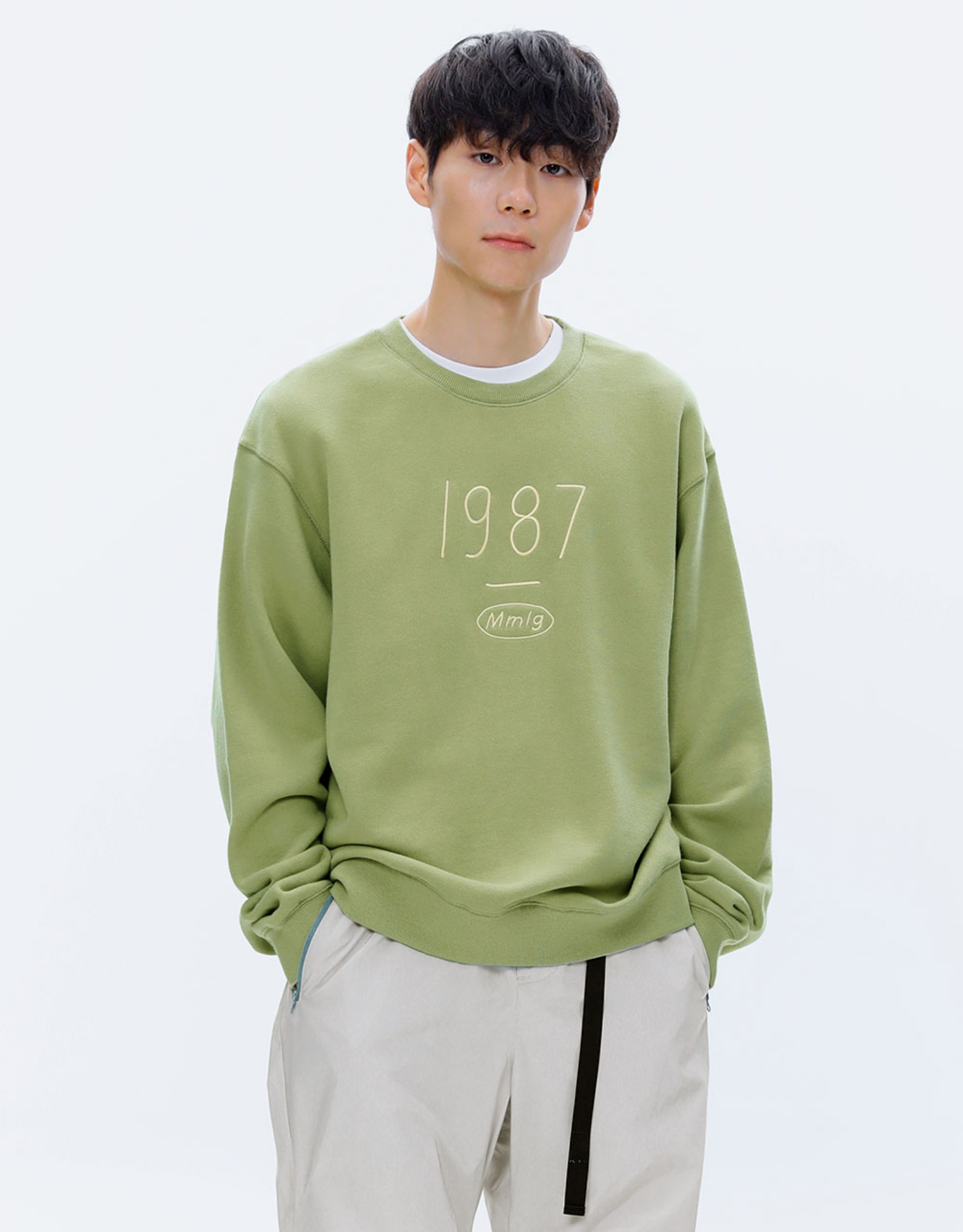 【MMLG】 DOODLE 19MG SWEAT : SWAMP GREEN