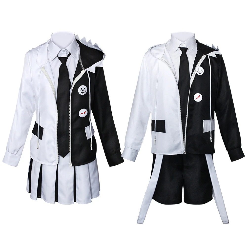 K1004弾丸論破cos服黒白熊擬人衣装ハロウィーンコスプレアニメ衣装源