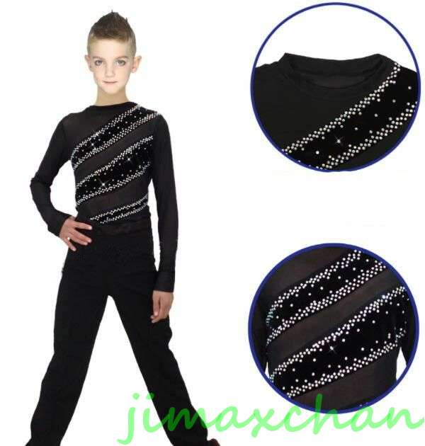 サマー　ラテン　男の子 レオタード ラテン 演出 体操 発表会 ダンス衣装 キッズ　ジュニア ダンスウェア ダンスウェア 児童　表演服 子供