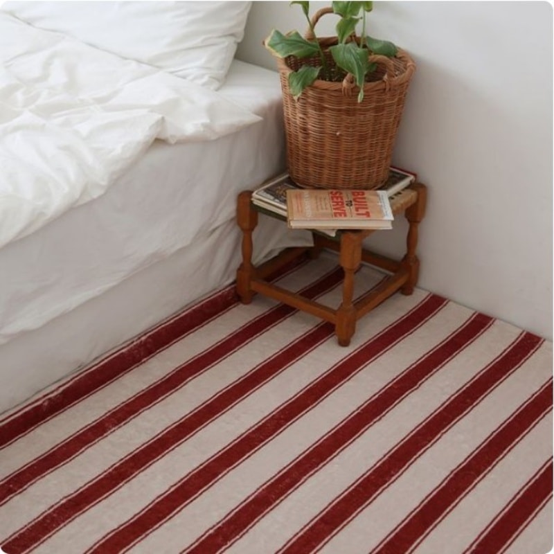 【the frigg】Red Croket Stripe Pattern Rug ラグ 3sizes