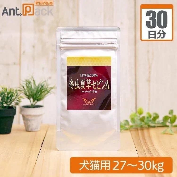 （分包サプリ）冬虫夏草 セピンA 犬猫用 体重27kgから30kg 1日1g30日分