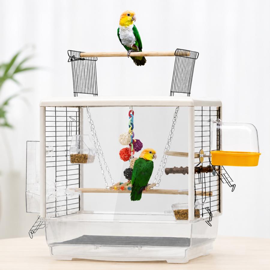 鳥かご 鳥小屋 鳥カゴ 鳥 ゲージ ケージ オウム 透明 バードゲージ カナリヤ セキセイインコ 手乗りインコ 両面クリアタイプS 金網窓