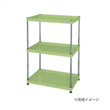 サカエ CSパールワゴン固定タイプ 樹脂製 グリーン CSPN-6062