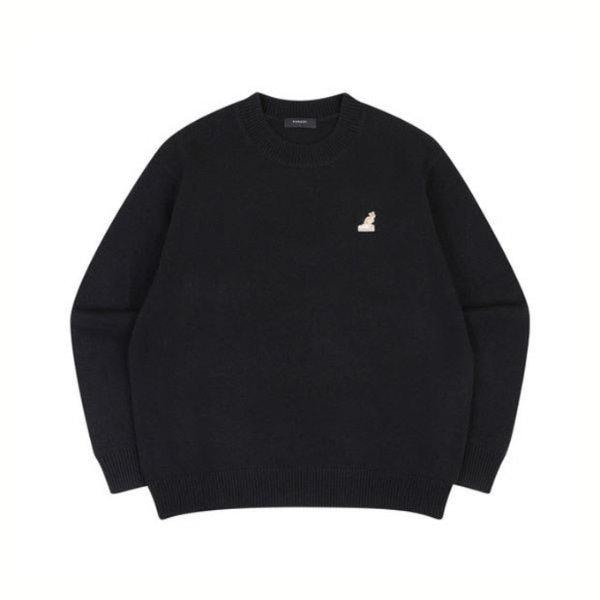 長袖Tシャツ CQK KQFC-KN18850BK ロゴパッチセーター 1885 ブラック