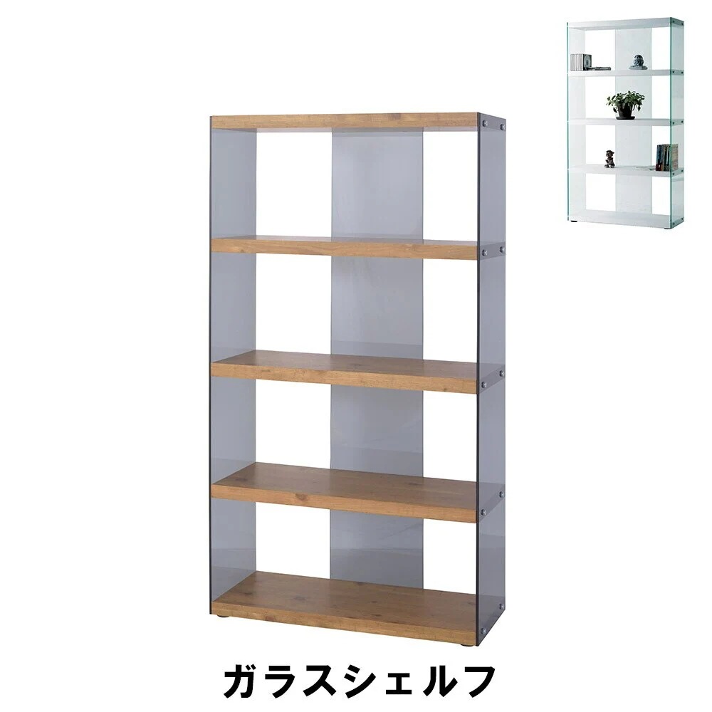 グラスシェルフ 幅83 奥行31.5 高さ149cm 収納家具 リビング収納家具 棚 ラック 27,294円