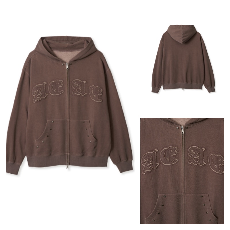 【aeae】 PIGMENT HOOD ZIP-UP : BROWN 18,818円