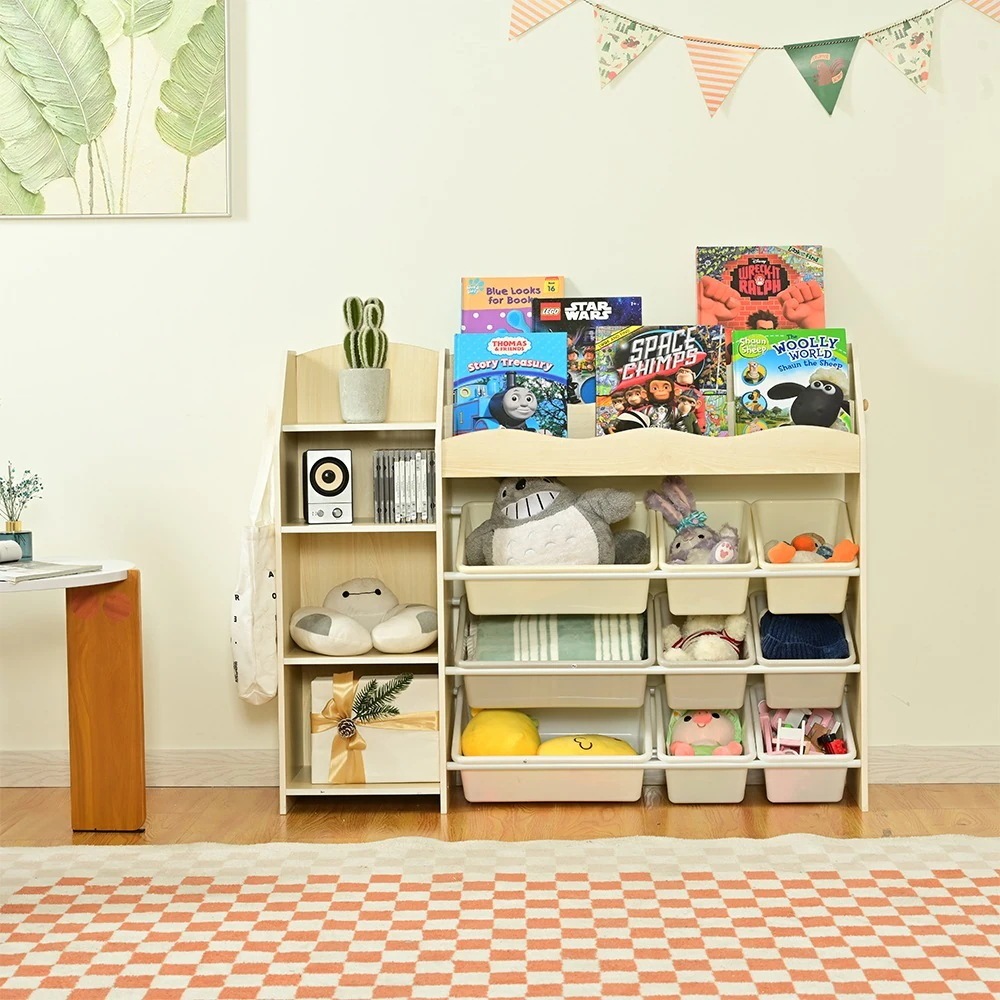 国内即日発送！おもちゃ収納 絵本ラック 天然木 キッズ 収納ラック絵本ラック おしゃれ ラック ボックス キッズ