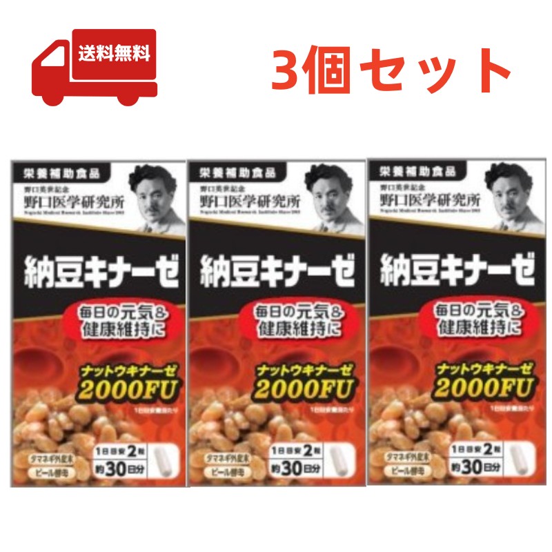 3個セット【野口医学研究所】 納豆キナーゼ (240mg60粒) 約30日分【栄養補助食品】