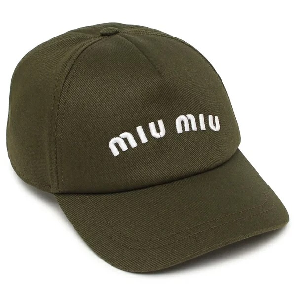 ★最終値下げ★MIU MIU キャップ カーキ(ベージュ)　M MIU MIU - miu miu / ミュウミュウ | 2022AW | ロゴ 刺しゅう