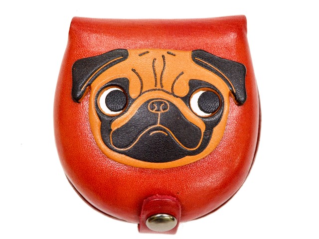 パグ　カラーコインケース 赤　小銭入れ/財布 レザー/本革 VANCA/バンカクラフト