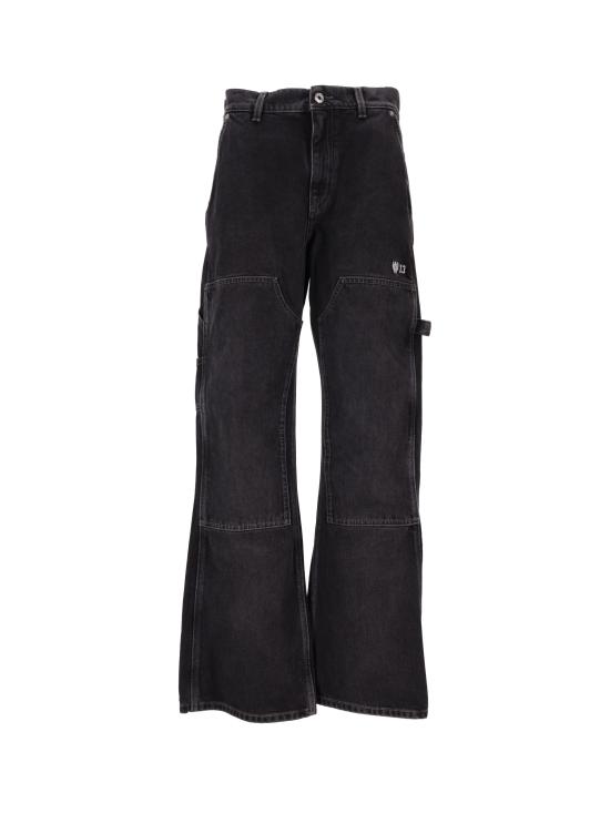 OFF WHITE Men Straight Pants OMYA191F25DEN001 1301 VINTAGE BLACK WHITE