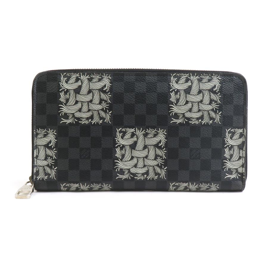 ルイ ヴィトン LOUIS VUITTON オーガナイザー ラウンドファスナー長財布 ダミエ グラフィット クリストファー ネメス ブラック メンズ N61214 r10886a
