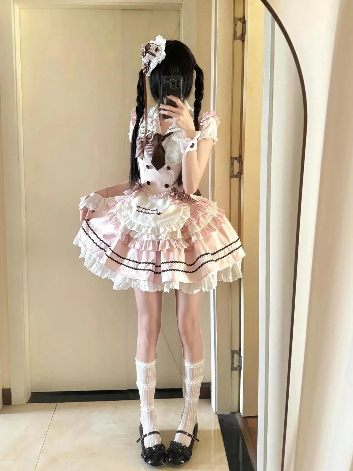 コスプレ ファッションセット かわいい半袖シャツ ベスト 高ウエスト プリーツスカート 3点セット