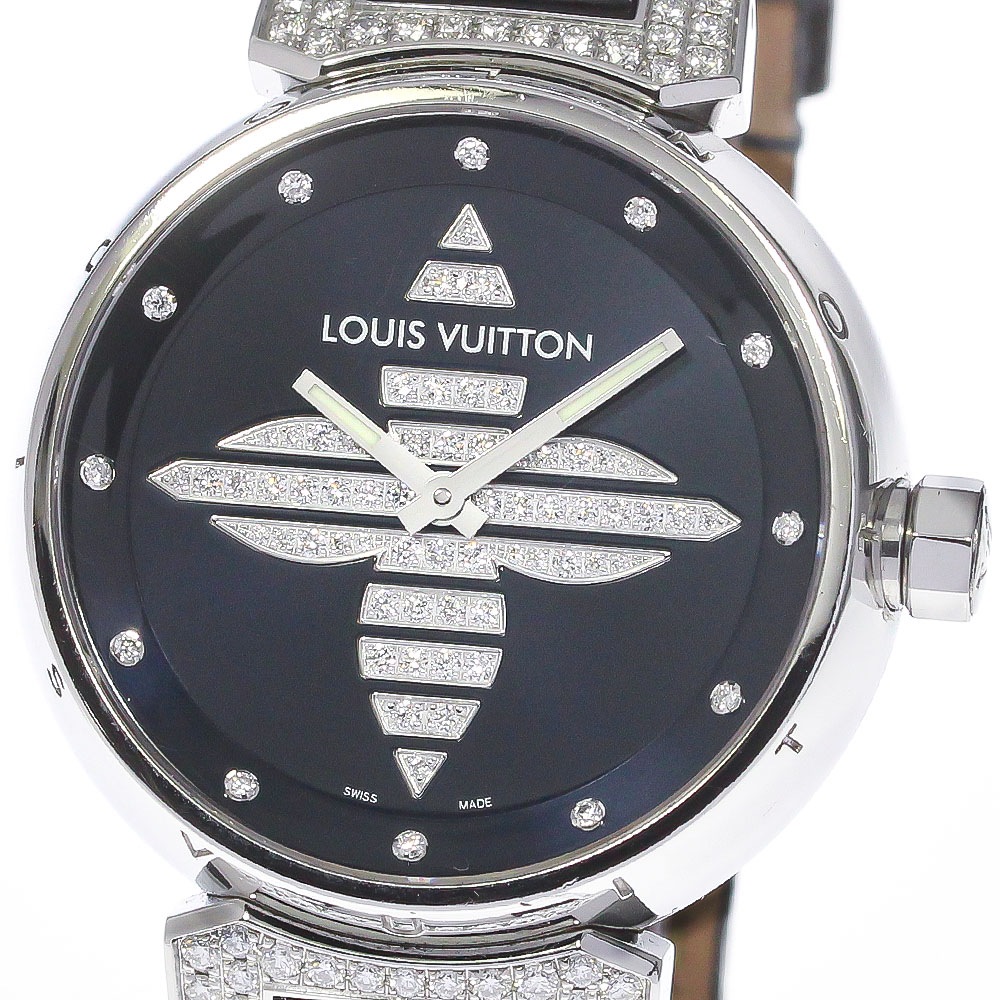 ルイヴィトン LOUIS VUITTON Q13MB タンブール フォーエバー 12P ラグダイヤ クォーツ レディース 箱付き_790046【中古】