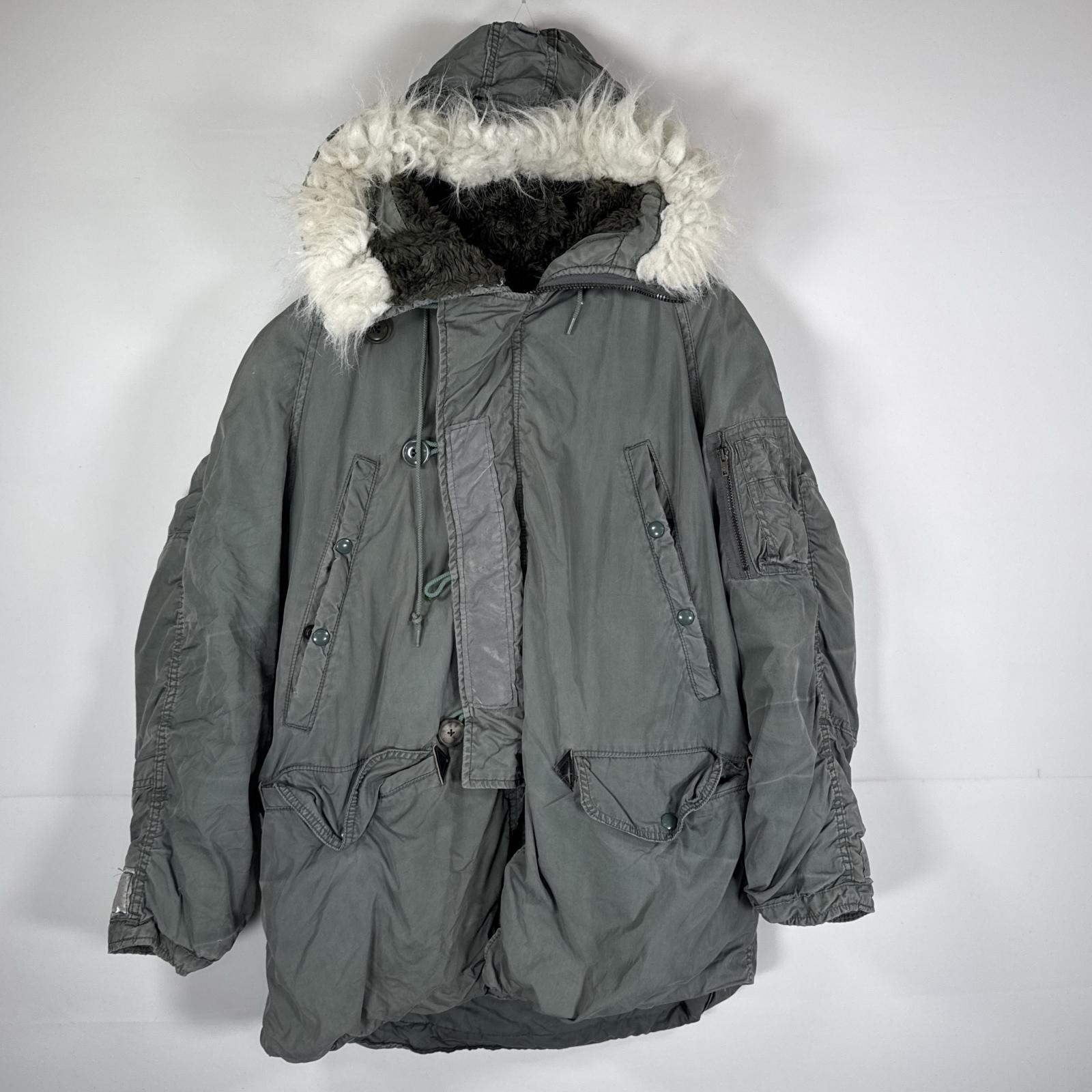 古着 80s/80年代 ヴィンテージ ミリタリージャケット N-3B フライトジャケット TALONジップ 米軍 N3B セージグリーン メンズ