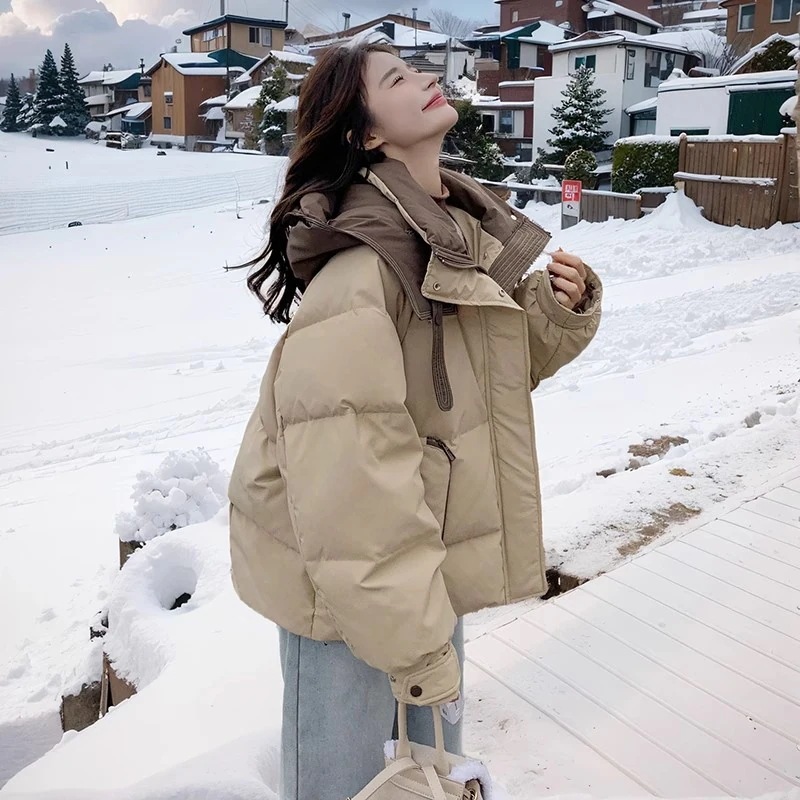 暖かくて面白い冬を購入してください【3日出荷】冬 レディーショートカラーブロックキャンバスコート ローヘイト対応加厚 アウター ムートンジャケット 4,263円