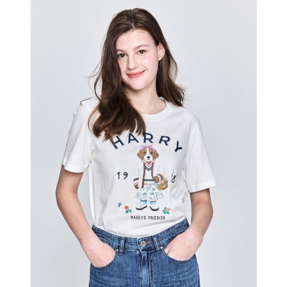 [25SS] [ハジーハリー] ハリーグラフィックショートスリーブ T シャツホワイト HSTS5B206OW