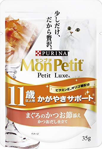 モンプチ プチリュクス パウチ 高齢猫用(11歳以上) かがやきサポート まぐろのかつお節添え 35g×48袋入り (ケース販売) [キャットフード] 4,848円
