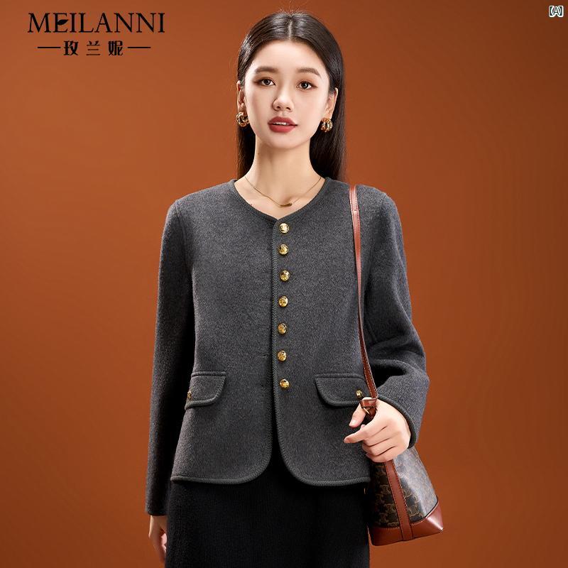 レディース レディース ファッション 上品　オシャレ　綺麗 ハイエンド ウール コート ショート 晩秋 初冬 高級 ウェア ジャケット