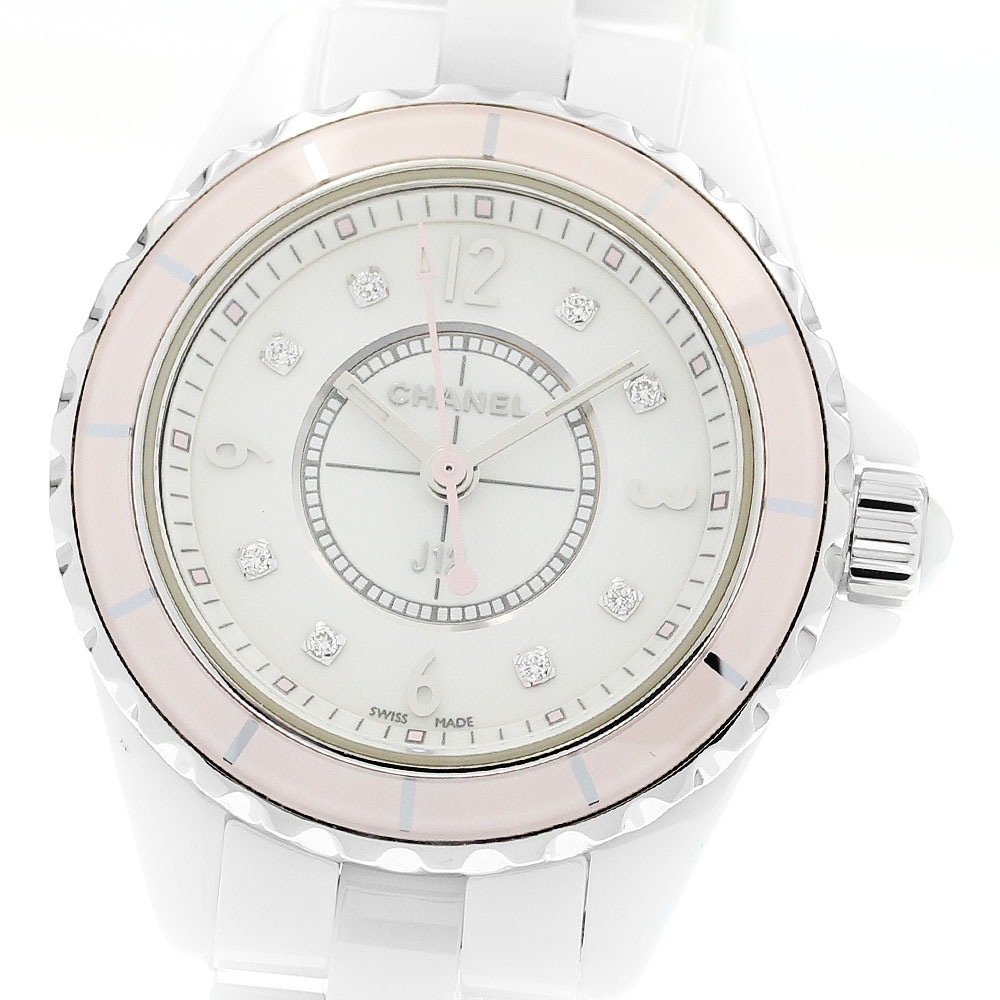 シャネル CHANEL H4466 J12 8Pダイヤ ソフトピンク クォーツ レディース 良品 _897251【中古】