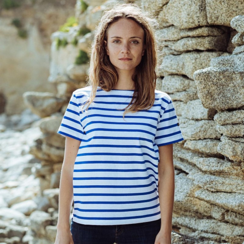 Le Minor(ルミノア) フランス製セーラーマリンルックボートネックストライプ半袖Tシャツ 9,675円