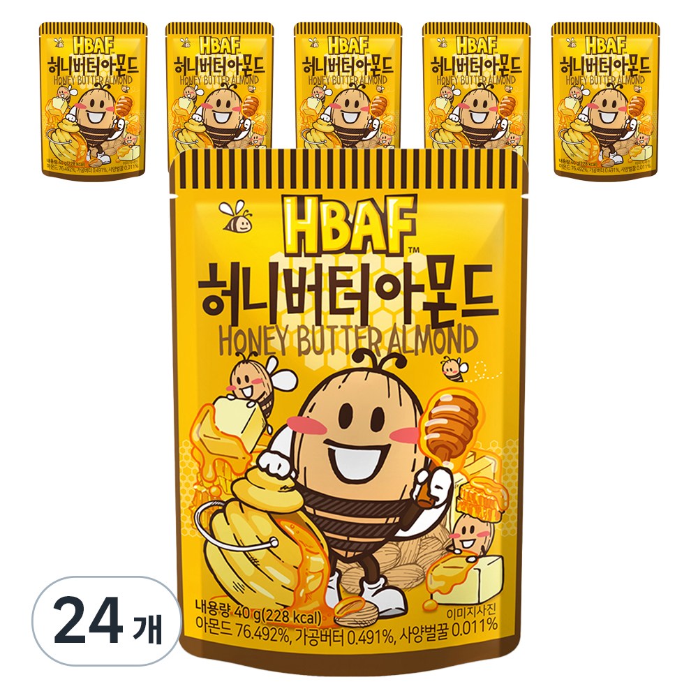 かんこくしょくひん [K-FOOD] バフハニーバターアーモンド 40g X 24個ナッツ類