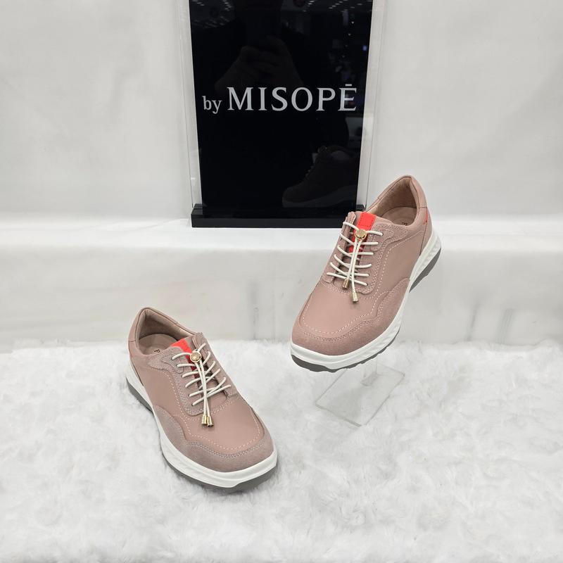 By 女性スポーティ牛革スニーカー 112HT430ST010 PINK 1 JJ