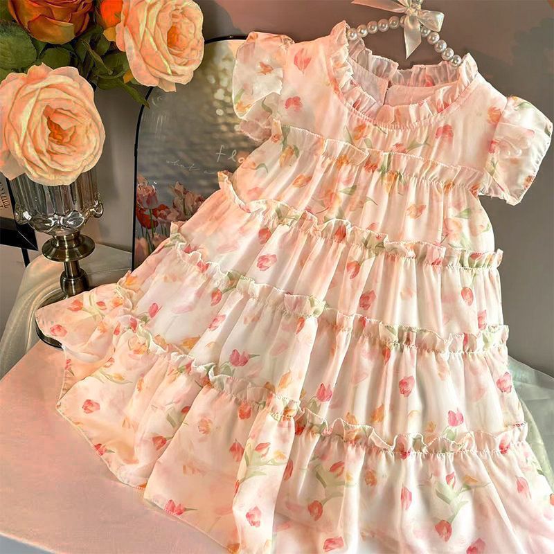 女の子のための夏のスカートファッショナブルなプリンセススカート誕生日の気質子供用スカート夏の女の子の美しいスカートドレス