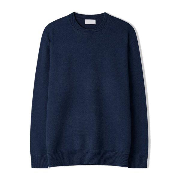 メンズ ロイ ベーシック モダール ラウンド ニットTシャツ SG-KN-Q027-ネイビー 6,934円
