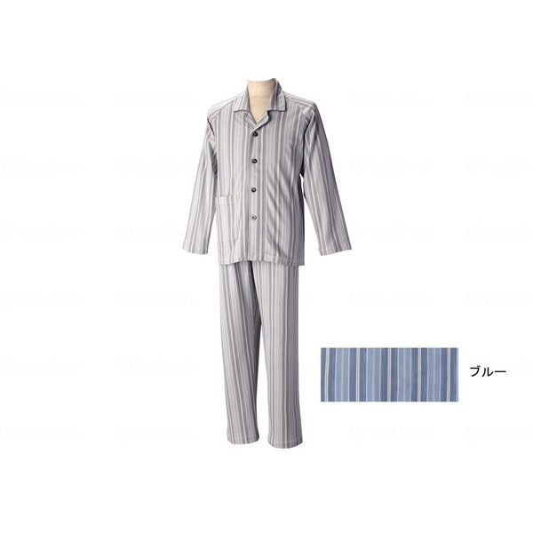長袖パジャマ 紳士セット 通年用 ブルー L SB2727 メーカー直送