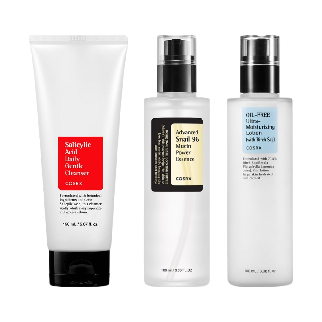 敏感肌マルチケア3点セット サリチル酸洗顔150ml＋スネイルエッセンス100ml＋オイルフリーローション100ml