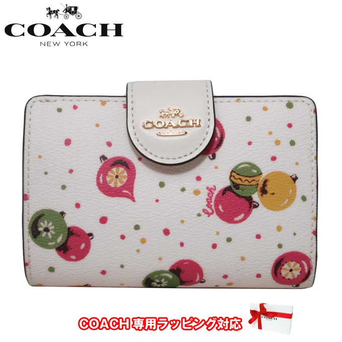 人気カラーの コーチ 財布 レディース Coach C7413 Imcah Pvc オーナメント プリント ミディ 二つ折り財布 Xamera Se