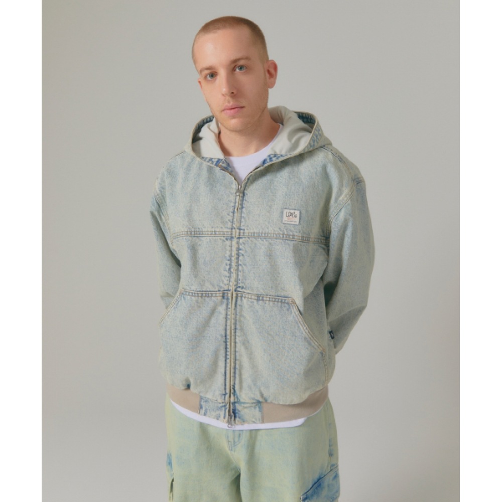 LMC デニムワークパーカージャケットライトブルー