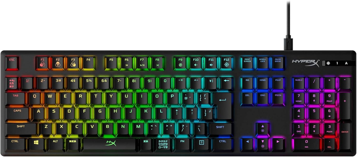 【日本語配列】 HyperX Alloy Origins RGB メカニカルゲーミングキーボード HyperXスイッチ ゲーマー向け メーカー2年保証 HX-KB6RDX-JP