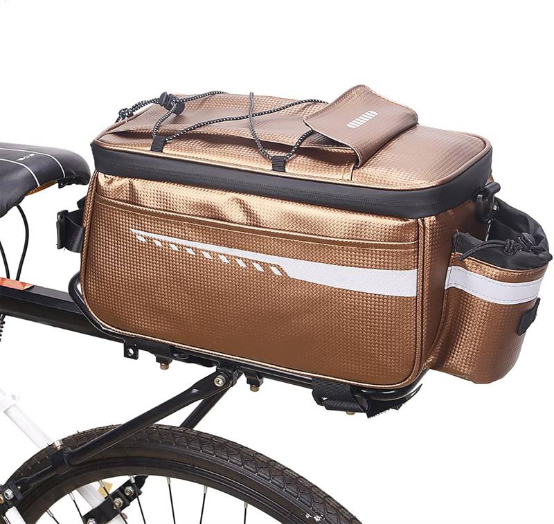 自転車 リアバッグ 荷台バッグ 大容量 8L 防水 ボトルホルダー 保温保冷 多機能 反射付き 取り付き簡単 サイクリングバッグ ロートバイク用 収納アクセサリー