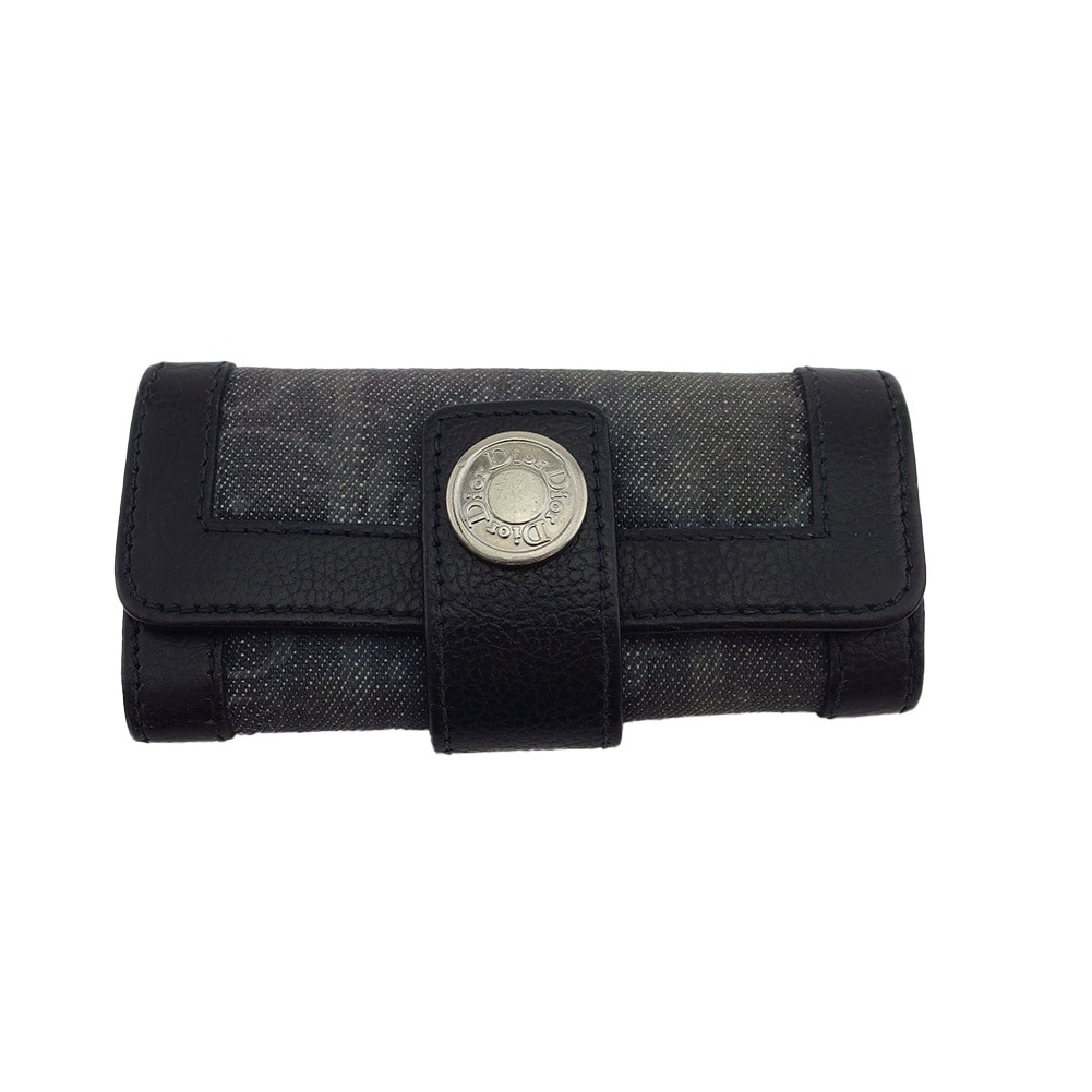 キーケース トロッター ネイビー グレー 灰色 レディース 中古