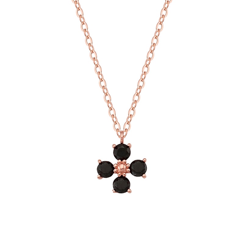 miniGOLD 10K ゴールドブラックフラワーネックレス NOOM0222