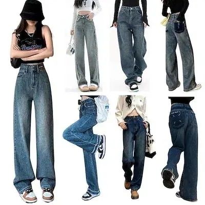 人気 デニムパンツ レディース今週の割引は 25% オフです ゆったり ワイド ハイウエスト フレア ダメージ 大きいサイズ レqoo10