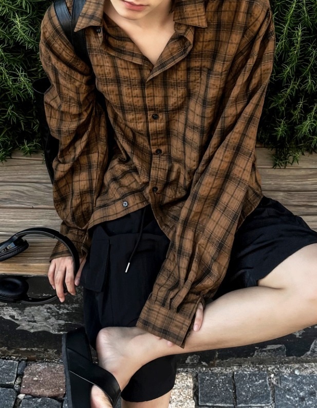 [COSYHARU公式] Oasis Wrinkled Check Shirt
