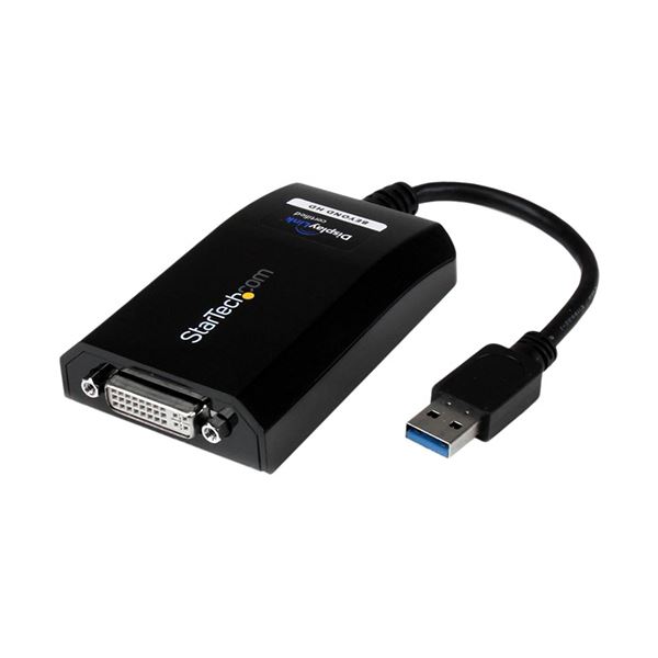 StarTech.com USB 3.0-DVI/VGA ディスプレイ変換アダプタ オス/メス ブラック 2048x1152対応USB32DVIPRO 1個