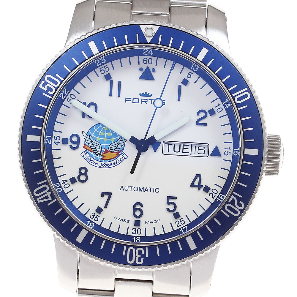 フォルティス FORTIS 647.10.158.4 647 Blue Impulse デイデイト 自動巻き メンズ 美品 _818913【中古】