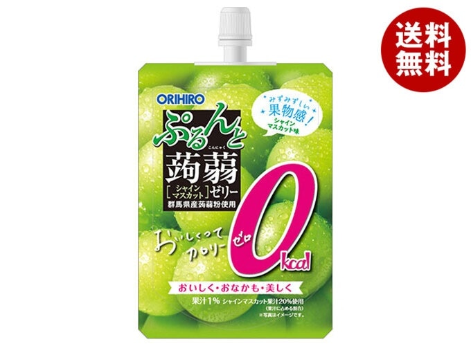 オリヒロ ぷるんと蒟蒻ゼリー カロリーゼロ シャインマスカット 130gパウチ×48本入