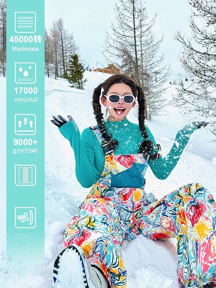 スノーボードウェア 2024 2025 単品 レディース メンズ 防水17000 ビブパンツ ロングパンツ つなぎ ボトムス いちご柄 3Lスノボー スキーウェア スノボウェア 韓国風 防水防雪防風